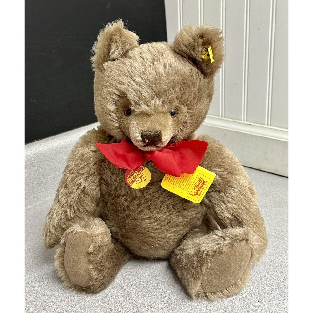 Vintage Steiff 0202/41 Brown Teddy Bear Mohair Jointed Bear 15" Made In Austria